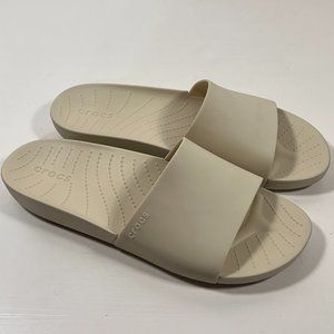 Crocs Splash Slide Bone Beige Rubber Slide Sandals Women Size 9